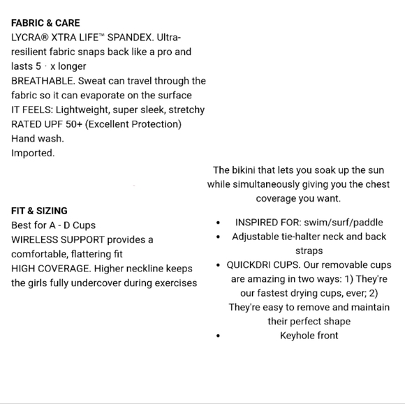 Athleta Keyhole Bikini Top XS - Picture 3 of 8